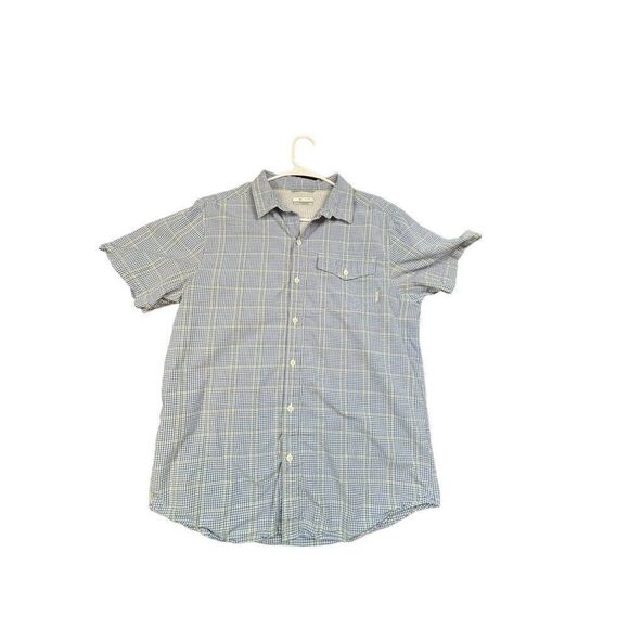 Columbia Sportswear Men's M Blue & Yellow Gingham Button-Up Shirt - Picture 1 of 12